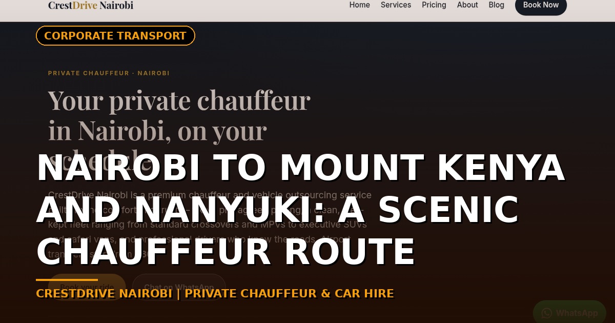 Nairobi to Mount Kenya and Nanyuki: A Scenic Chauffeur Route
